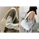 Mini Fluffy Shoulder Handbag - 4 Colour Options Available - White