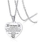 To My Daughter Love Mum Pendant Necklace - Silver