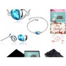Necklace Earrings And Bracelet Set + Msg - Silver
