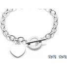Heart Charms Bracelet And Earrings Set - Silver