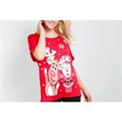 Graphic Christmas Print T-Shirt - 3 Colours & 3 Sizes! - Red