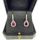 Pear Cut Red Ruby Stud Earrings