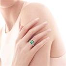 10.75Ct Created Emerald Ring - Silver