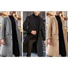 Men'S Long Overcoat - Black, Grey Or Khaki