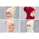 Woolly Hat With Detachable Snood Set - 9 Colours! - Black