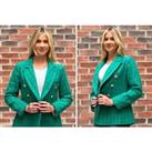 Women'S Smart Tweed Blazer - Green Or Rose Red & Uk Sizes 6-12