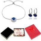 Blue Bracelet And Earrings Set-Xmas Box