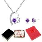 Purple Necklace & Earrings Set-Xmas Box