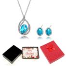 Necklace & Earrings Set-Xmas Box - Silver