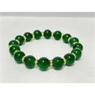 Women Green Round Jade Beads Bracelet