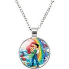Little Mermaid Ariel And Eric Necklace - Silver