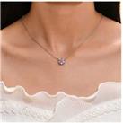 Flower Sakura Crystal Silver Necklace - Pink