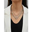 Silver Double-Layer With Heart Necklace