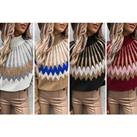 Women'S Knitted Loose Turtleneck Sweater - 6 Colour Options - Khaki