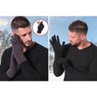 2 Pairs of Mens Padded Winter Touchscreen Gloves 4 Colours