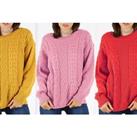 Long Sleeve Cable Knit Jumper - Blue