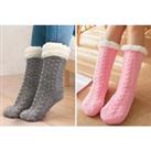 Women'S Cosy Fleece Lined Slipper Socks - 7 Colours! - Grey