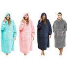 Oversized Sherpa Wearable Blanket - Choice Of 6 Colours - Blue