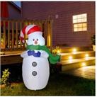 Homcom Inflatable Christmas Snowman 120 Cm W/Led Lights