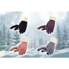Womens Warm Knitted Gloves - 4 Colours! - Purple