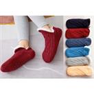 Women'S Knitted Indoor Non-Slip Socks - 6 Colour Options - Navy
