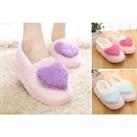 Women'S Fluffy Indoor Slippers- 3 Colour Options - Blue