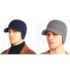Men'S Ear Warmer Knitted Cap - 4 Colours! - Black