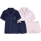 Girls Personalised Satin Pyjamas, Scrunchie & Eye Mask Set - Pink