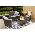4-Seater Rattan Garden Furniture Set - Black, Brown Or Grey