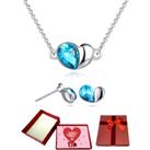 Necklace Earrings Set +Valentine Box - Silver