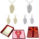Necklace And Earrings Set+Valentine Box - Silver