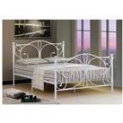 Olivia Bedframe With Crystal Finials - White