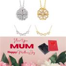 Magnetic Four Leaf Necklace+Md Box - Silver
