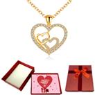 Heart Gold Necklace+Valentine Gift Box - Silver