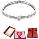 Silver Heart Crystal Bangle+Valentine
