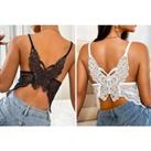 Butterfly Lace Semi Sheer Cami Top - Black Or White