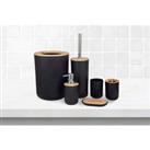Bamboo Bathroom Accessories Set - Black, White, Grey