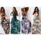 Women'S Summer Print Maxi Dress - 4 Colours & Uk Sizes 8-16 - Blue
