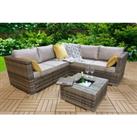 Solace Corner Sofa Set W/ Ice Bucket Coffee Table - 2 Colours - Brown