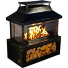 Neo Black Outdoor Fireplace Log Burner Fire Pit