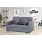 Two-Seater Fabric Sofa Bed With Storage