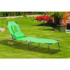 Reclining Sun Lounger With Reading Hole - 6 Colours - Green