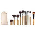 12 Piece Bamboo Makeup Brush Set