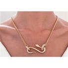 Women'S Jewelled Snake Pendant Necklace - Silver