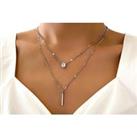 Layered Silver-Tone Charm Necklace