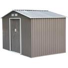 Outsunny Galvanized Steel Garden Shed - Grey