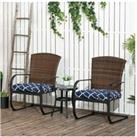 Outsunny Set Of 2 Chair Cushions - Blue