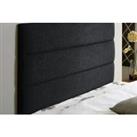 Paris Chenille 26 Headboard With Matching Buttons - 7 Colours & 5 Sizes - Black
