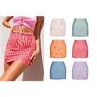 Women'S Summer Mesh Mini Skirt - 6 Designs - Orange