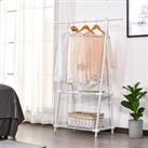 Homcom Foldable Clothes Rack Hanger - White
